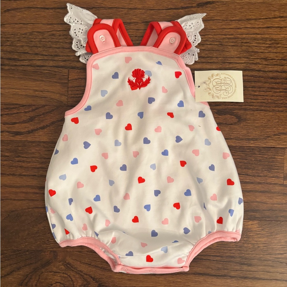 Beaufort Bonnet Company Happy Hearts/Pier Party Bubble Romper - NWT!